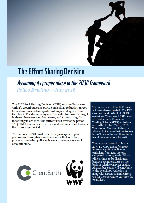 The Effort Sharing Decision: Assuming its proper place in the 2013 ...
