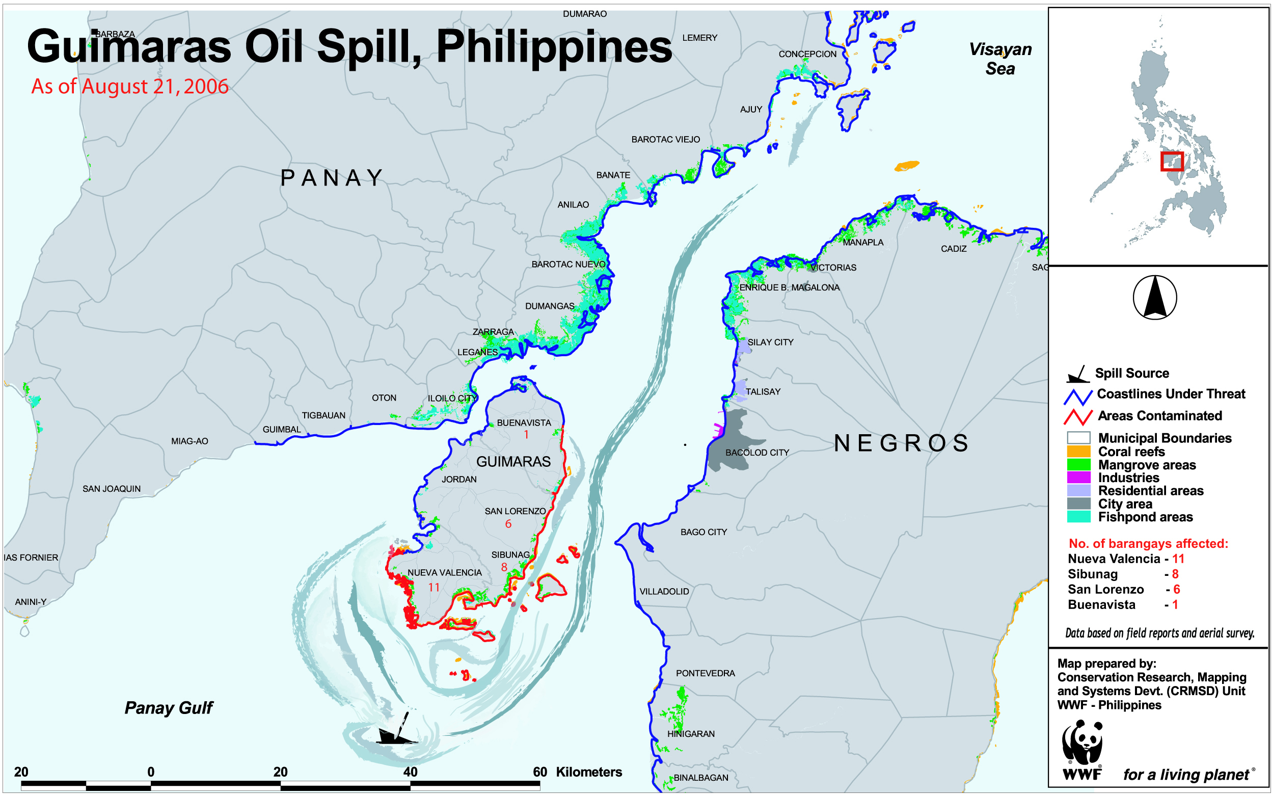Large oil spill in the Philippines threatens marine ecosystem WWF